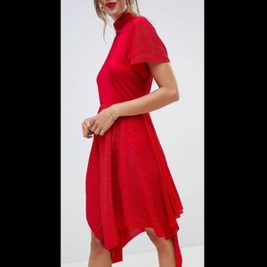 Midi high neck backless dress